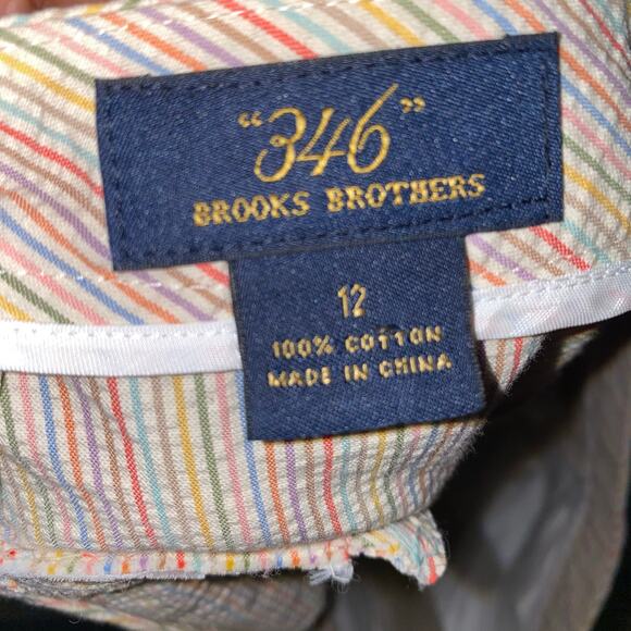 Brooks Brothers 346 Multicolor Striped Knee Length Bermuda Short Women’s Size 12 - Picture 5 of 6